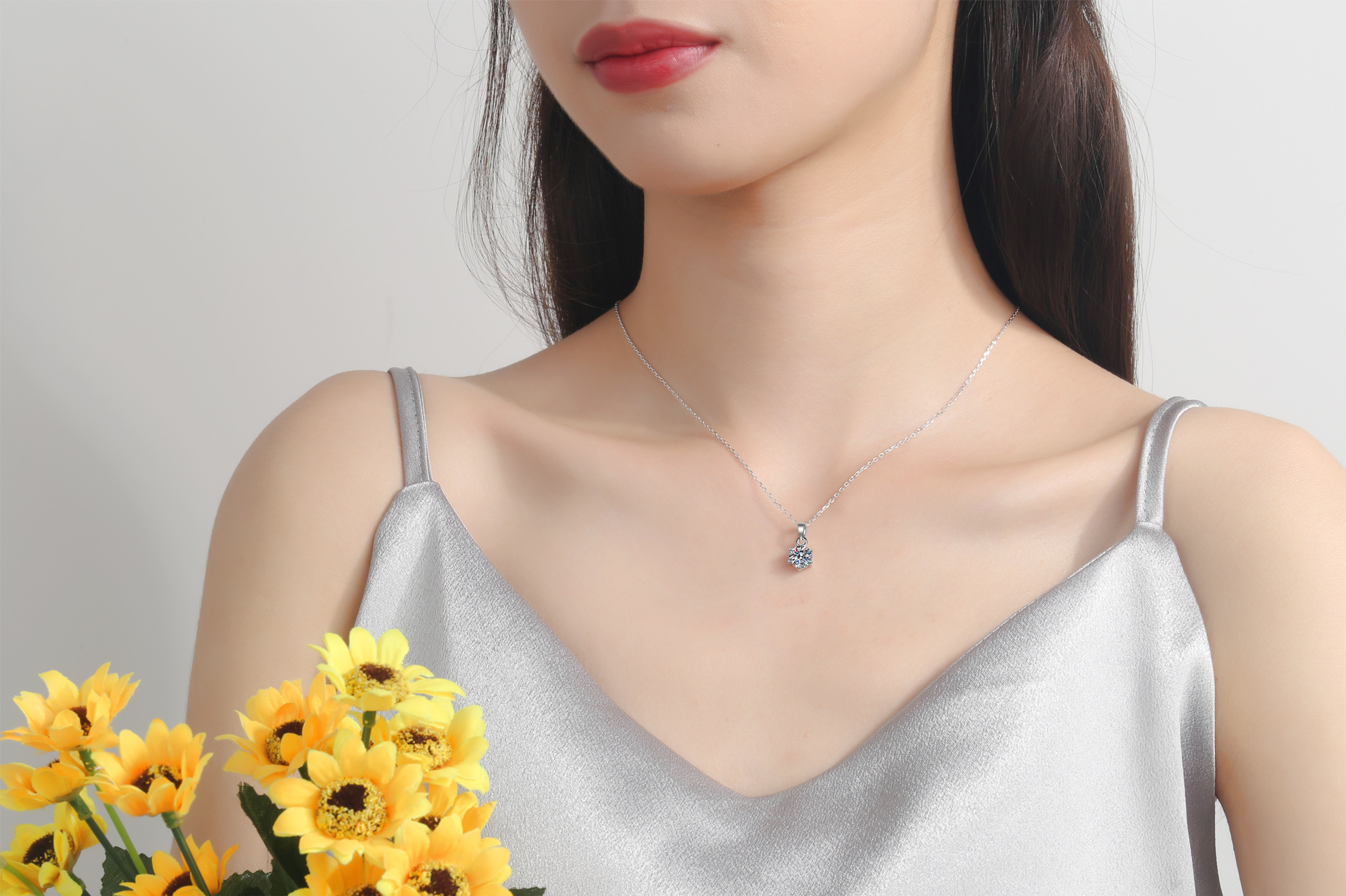 Heartbeat Series 1 Carat Moissanite 925 Sterling Silver Necklace