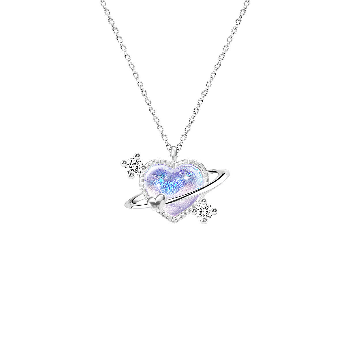 Aurora Series Love Pendant S925 Sterling Silver Necklace