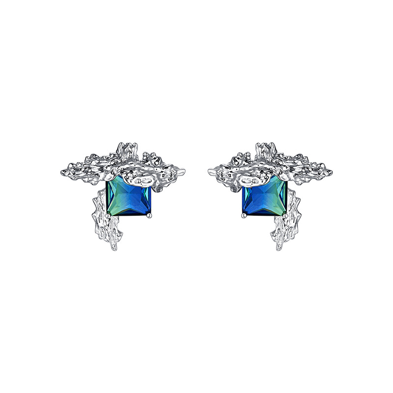 Bling Runway Niche design fresh texture zircon combination earrings-BlingRunway