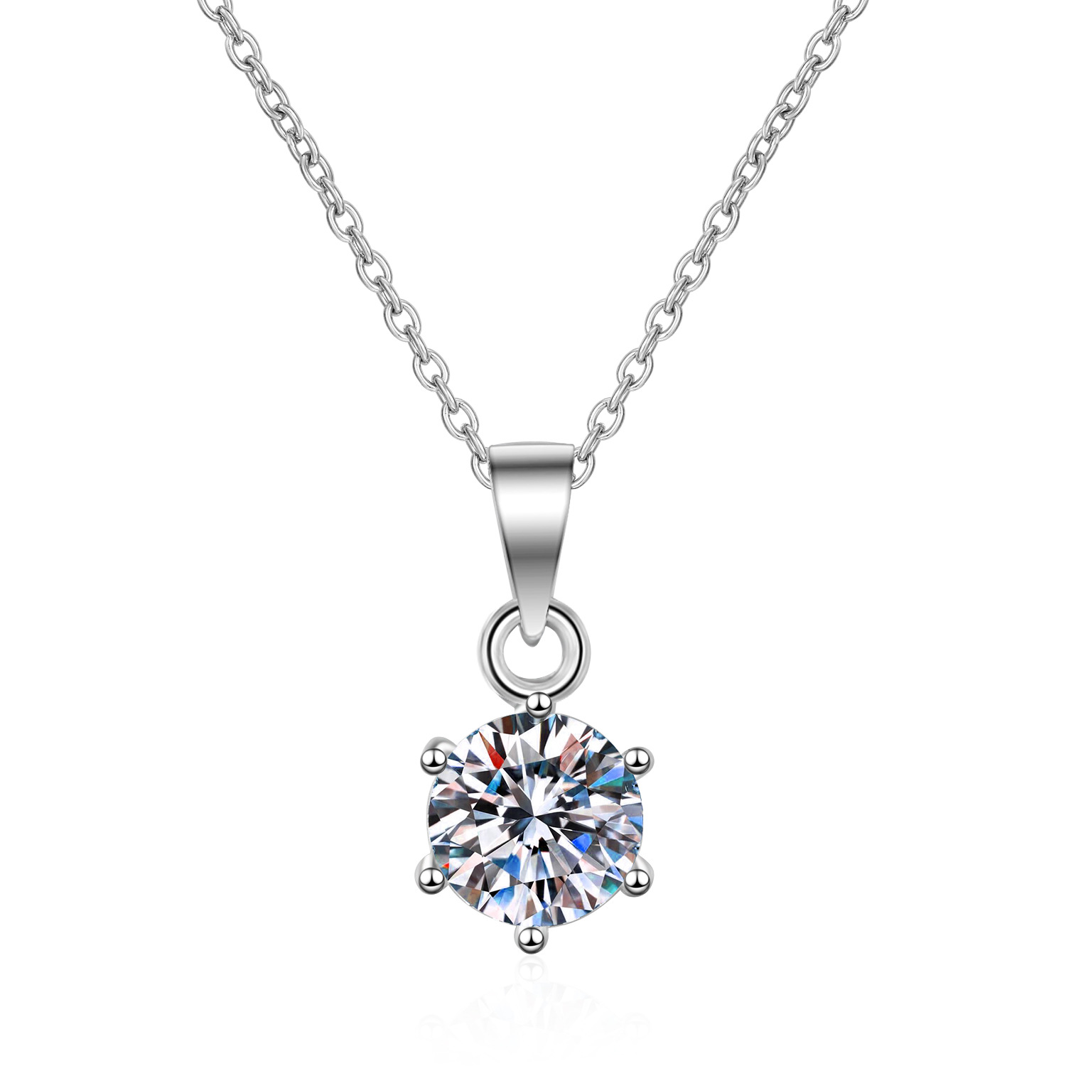 Heartbeat Series 1 Carat Moissanite 925 Sterling Silver Necklace-BlingRunway
