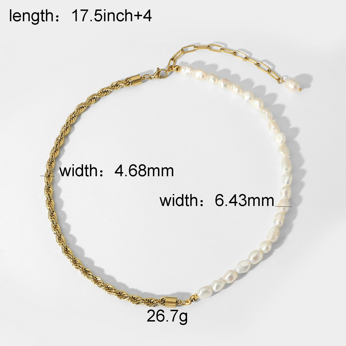 Half Pearl Half Chain Necklace – Pantastic Studio