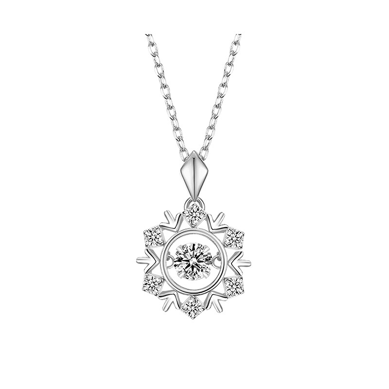Heartbeat Series Snowflake S925 Sterling Silver Necklace-BilngRunway