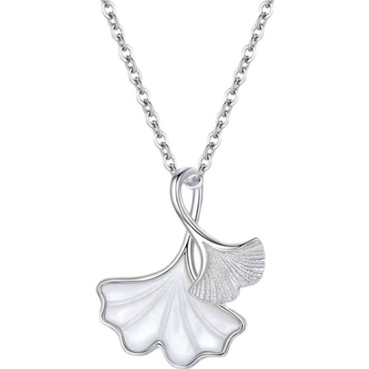 Ginkgo Pendant S925 Sterling Silver Necklace