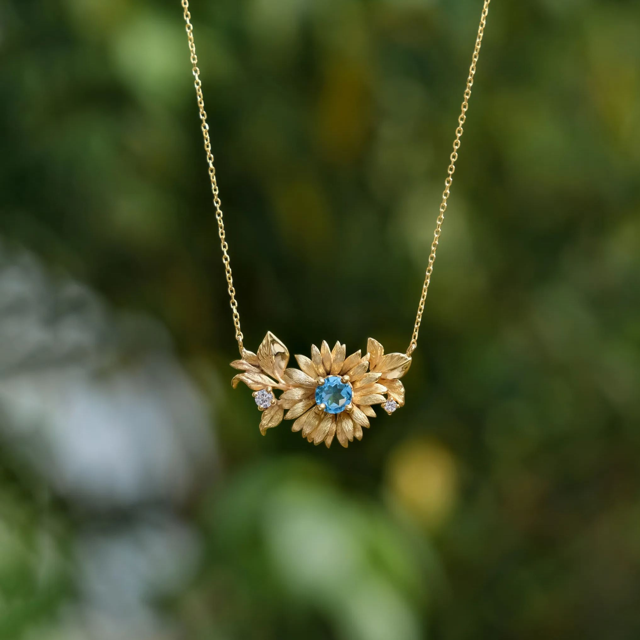 Flower Language Series Sunflower S925 Silver Necklace