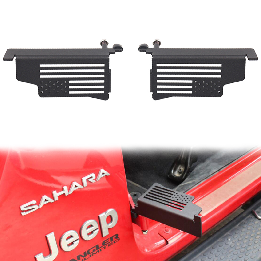 SEMTION Foot Pegs Front Door Foot Rest Pedals for Jeep Wrangler JL JLU 2018-2021 JT Gladiator 2020-2021
