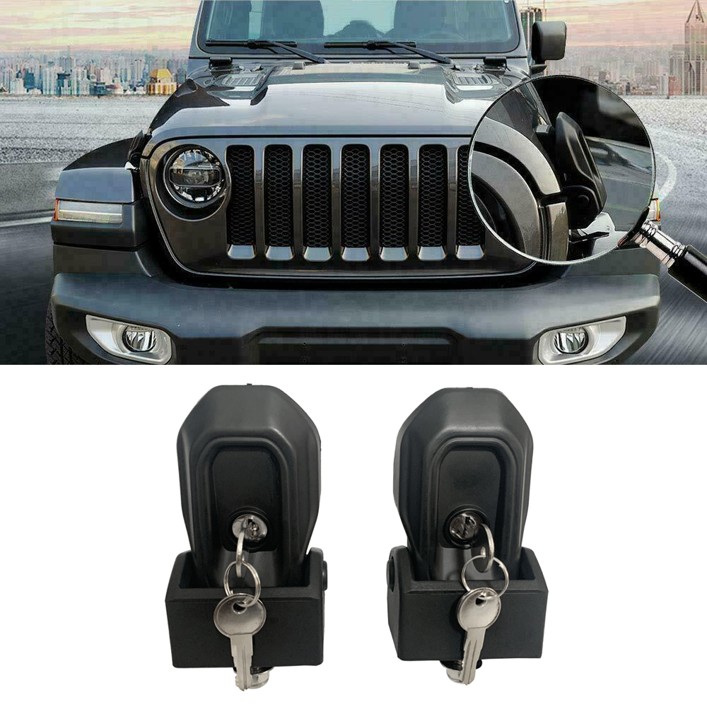 Hood Latches Hood Catch Kit for Jeep Wrangler JK JKU 2007-2017 JL JLU 2018-2021 JT Gladiator (Freedom Star Totem) Hood Latches Hood Catch Kit for Jeep Wrangler JK JKU 2007-2017 JL JLU 2018-2021 JT Gladiator (Freedom Star Totem)