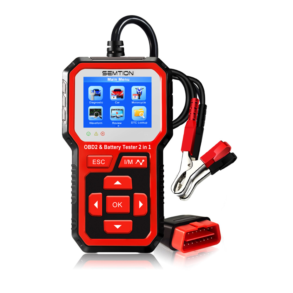OBD2 Scanner 6V/12V Car Battery Tester 2-in-1 Car Diagnostic Scanner Code Reader Scan Tools