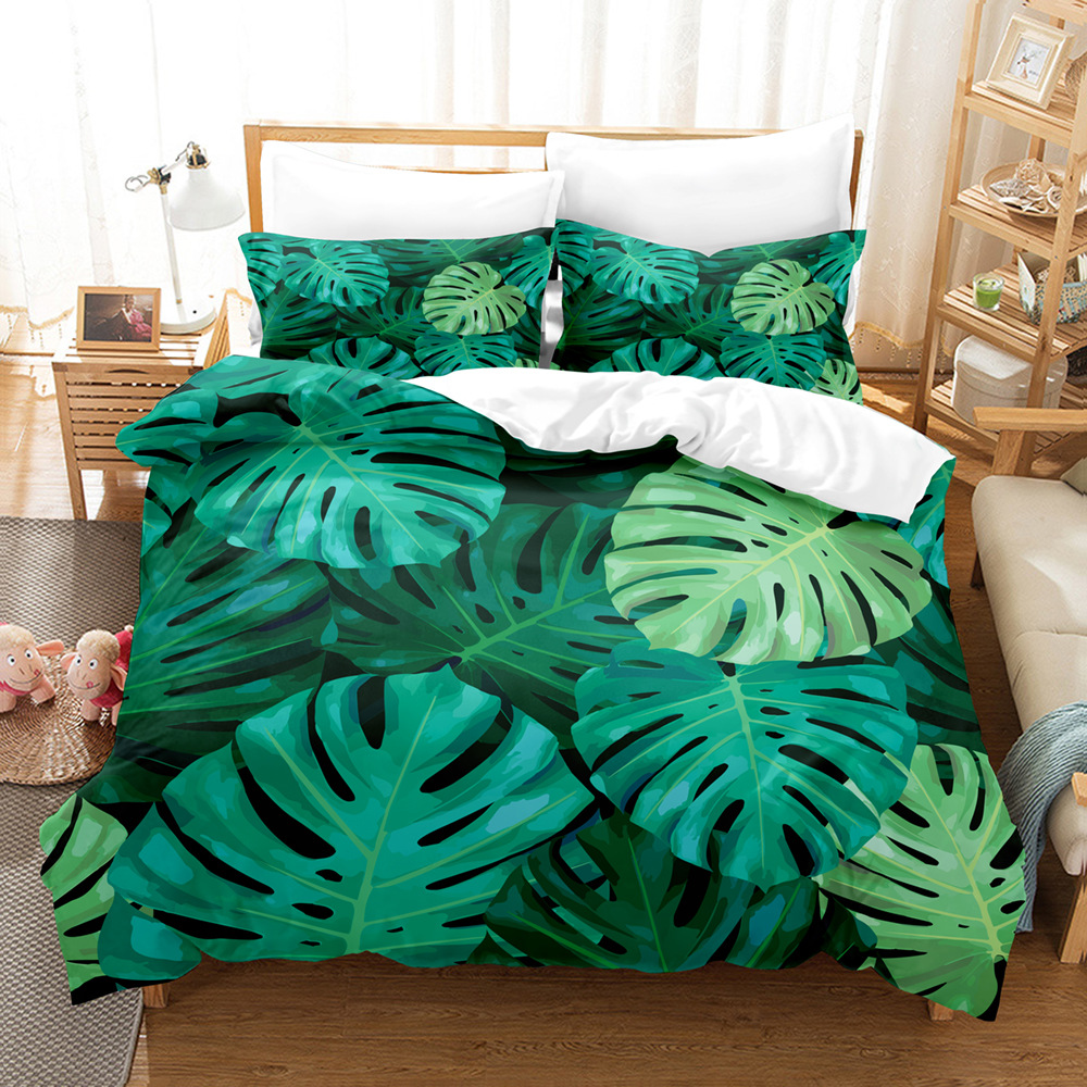 Tropical Plants Print Bedding Set