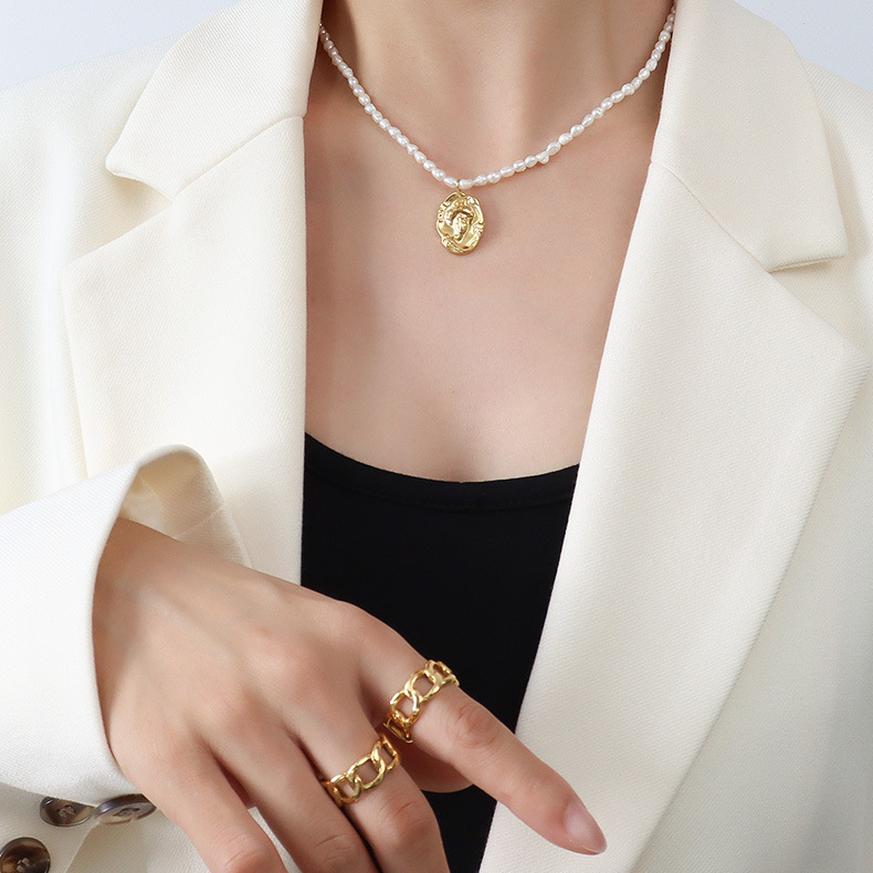 All Fresh Water Pearls Vintage Style Pendant Necklace