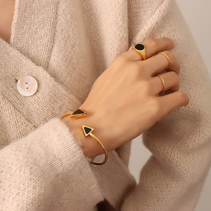 Geometric Springy Cord Cuff Bracelet