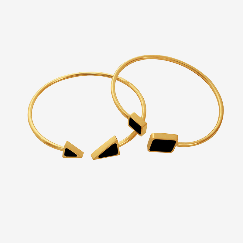 Geometric Springy Cord Cuff Bracelet