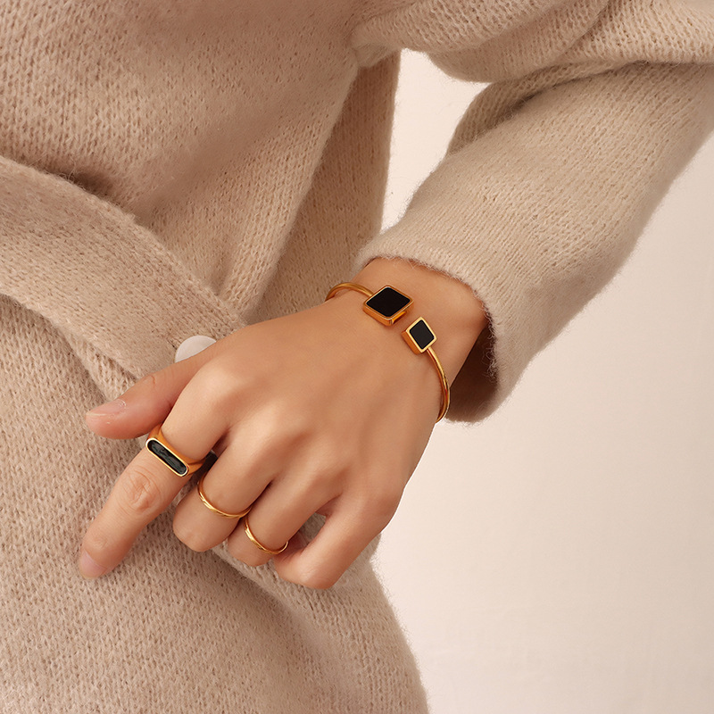 Geometric Springy Cord Cuff Bracelet