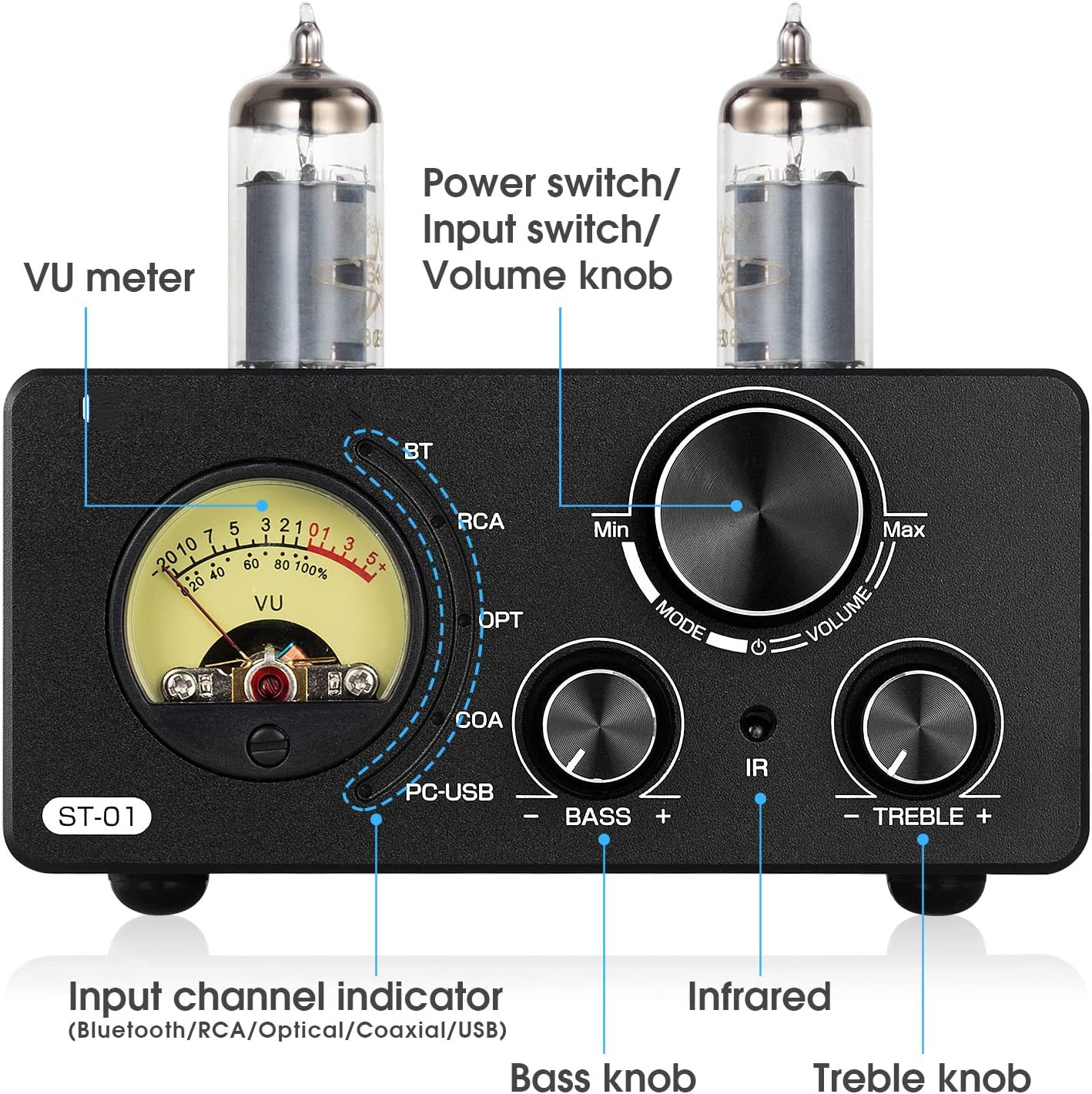 Treble Bass Control Bluetooth Amplifier