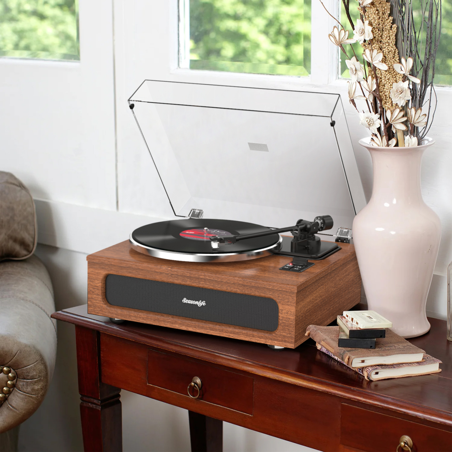 Upgraded All-in-One Record Player with High-Fidelity Sound
