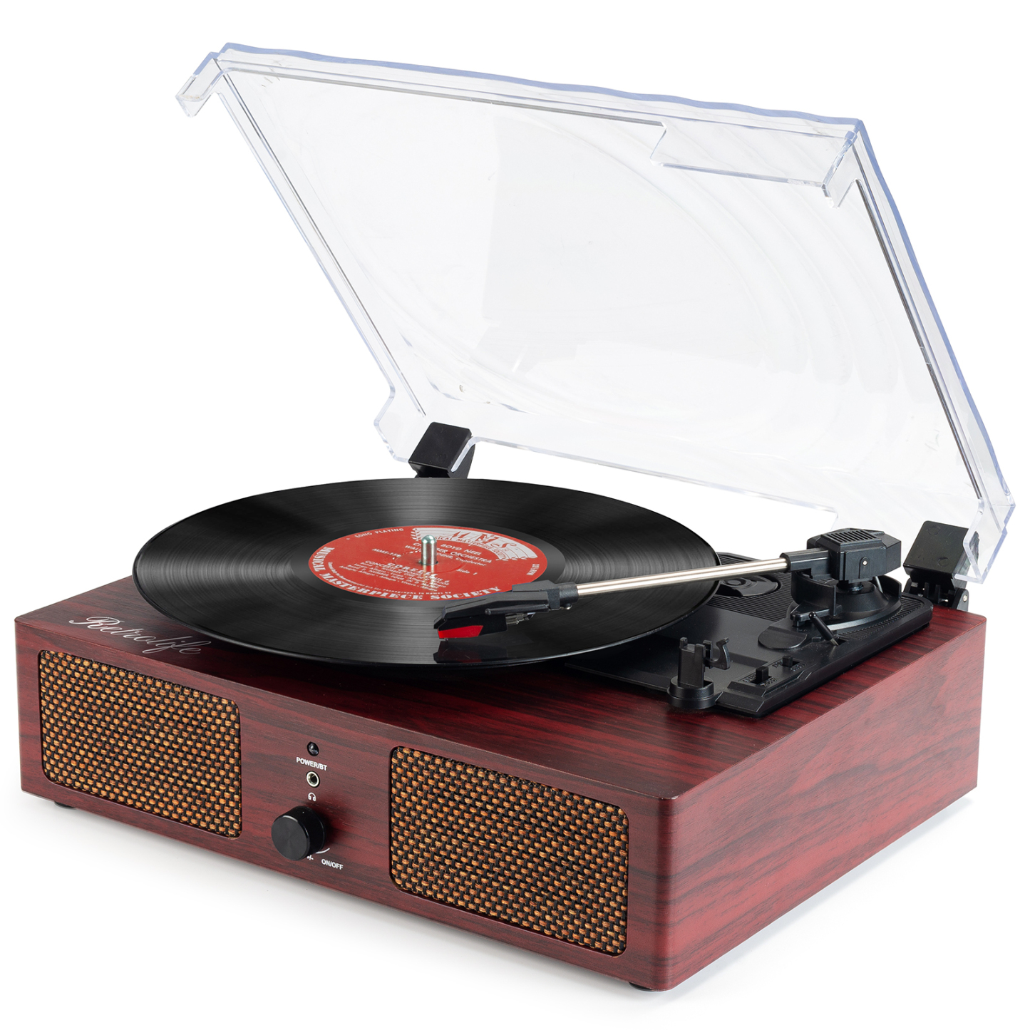 Record Player with radio in Vintage Wood Design