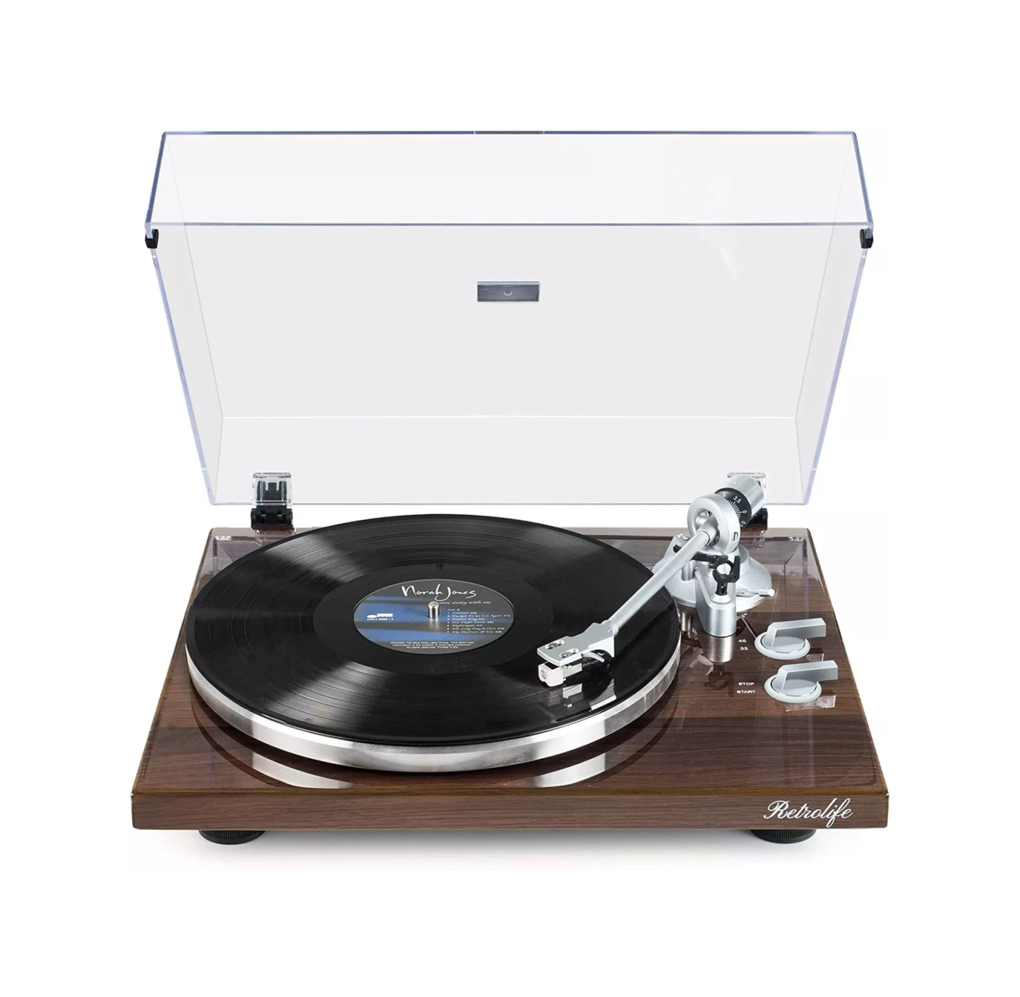 HIFI Bluetooth Turntable With MM Cartridge HQKZ-006 Brown