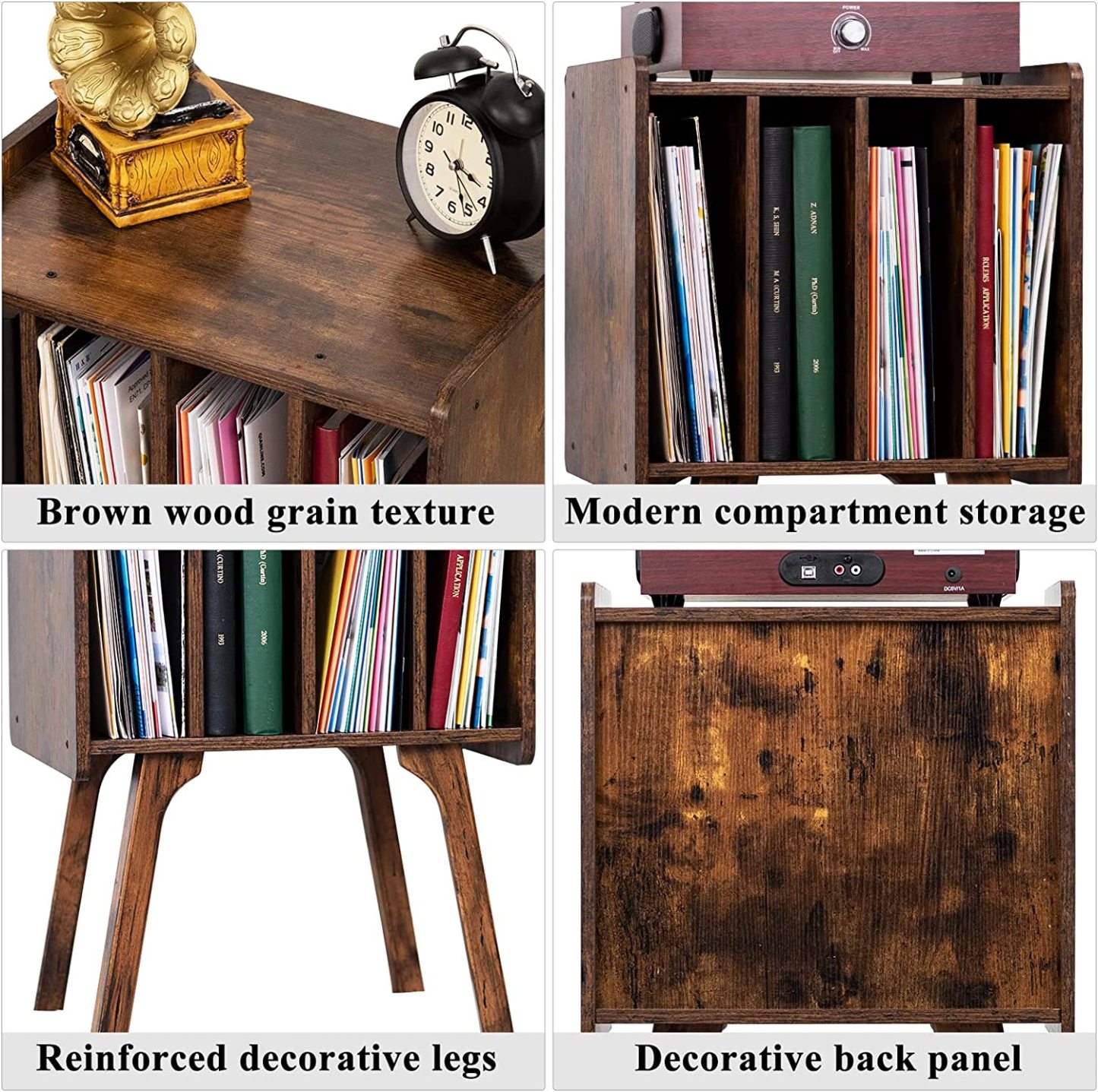 Vinyl Record Storage Table with Cabinet