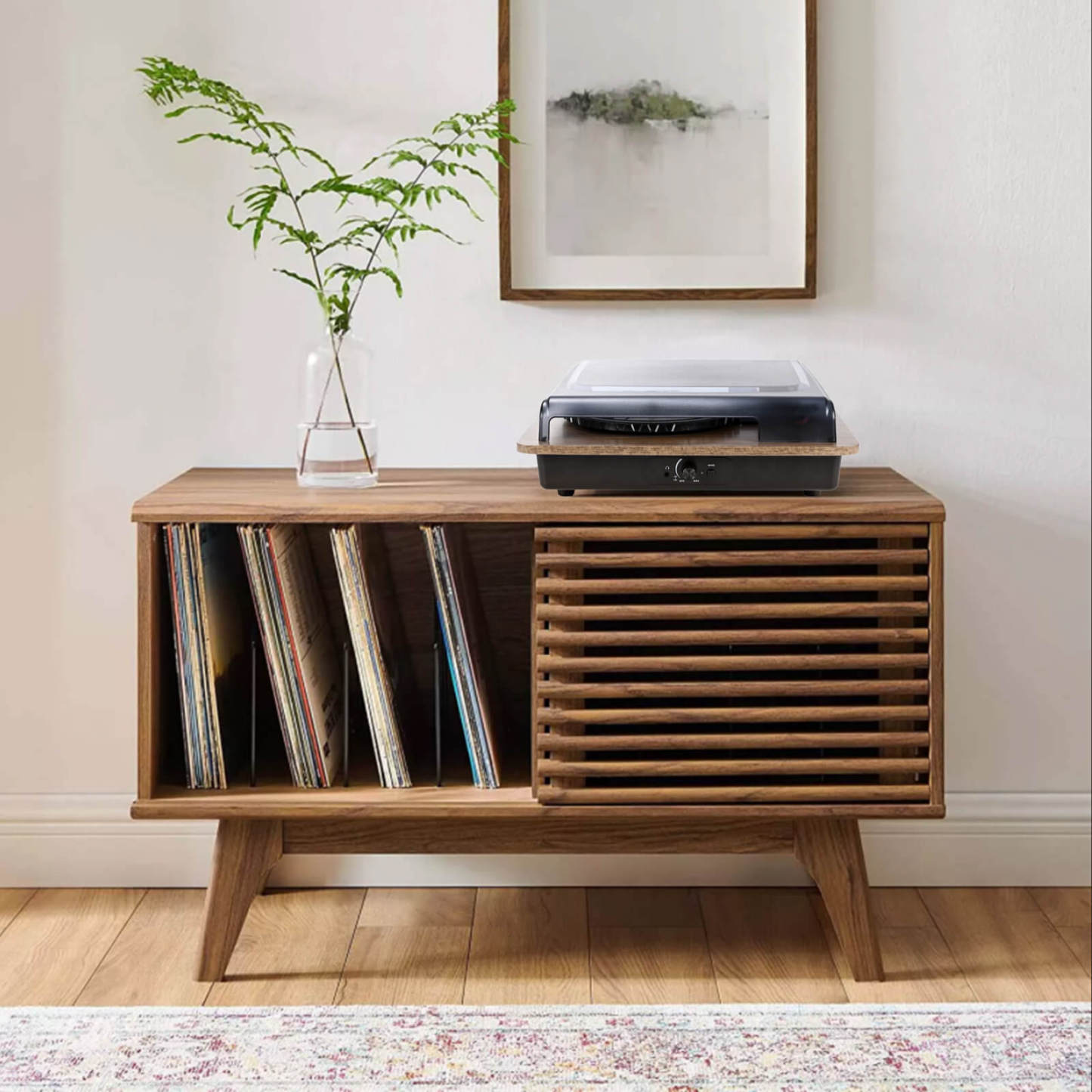 Record Player Stand with Cabinet