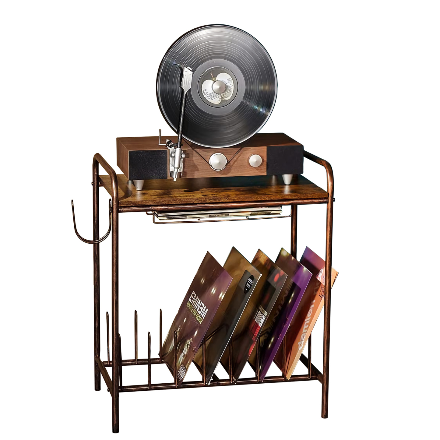 Record Player Stand With Vinyl Storage