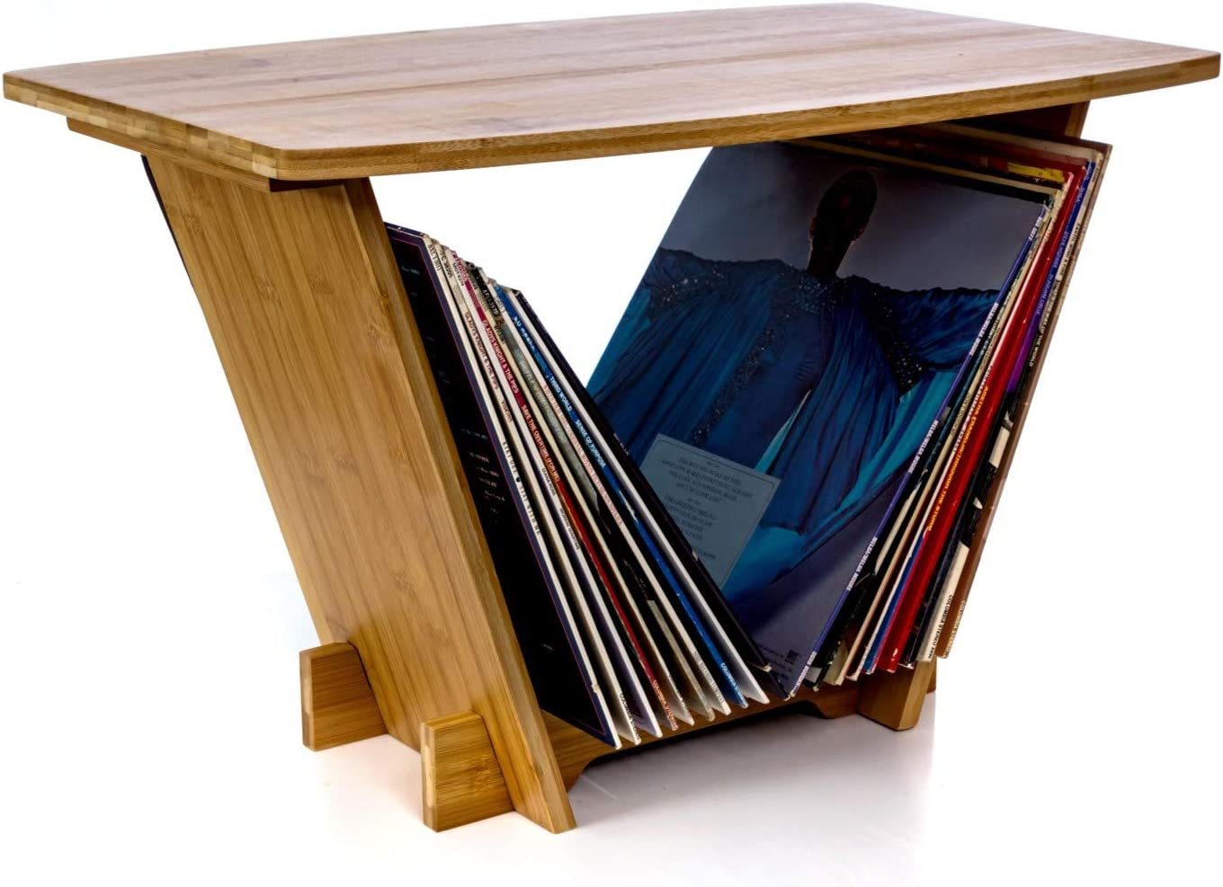 Record Player Stand with Vinyl Organizer