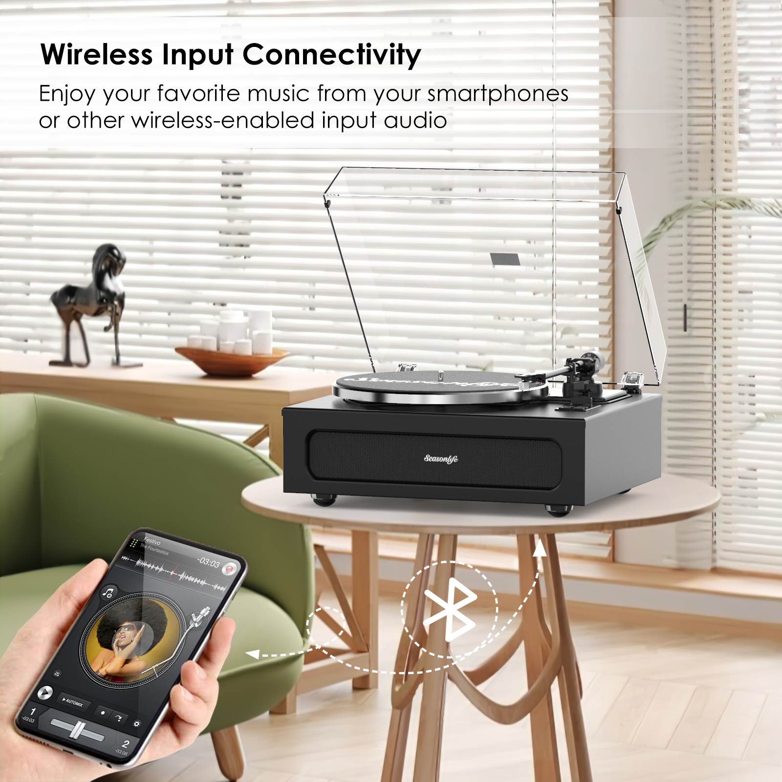 Upgraded All-in-One Record Player with High-Fidelity Sound
