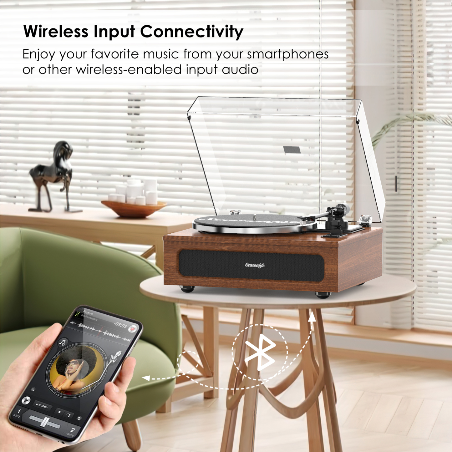 Upgraded All-in-One Record Player with High-Fidelity Sound