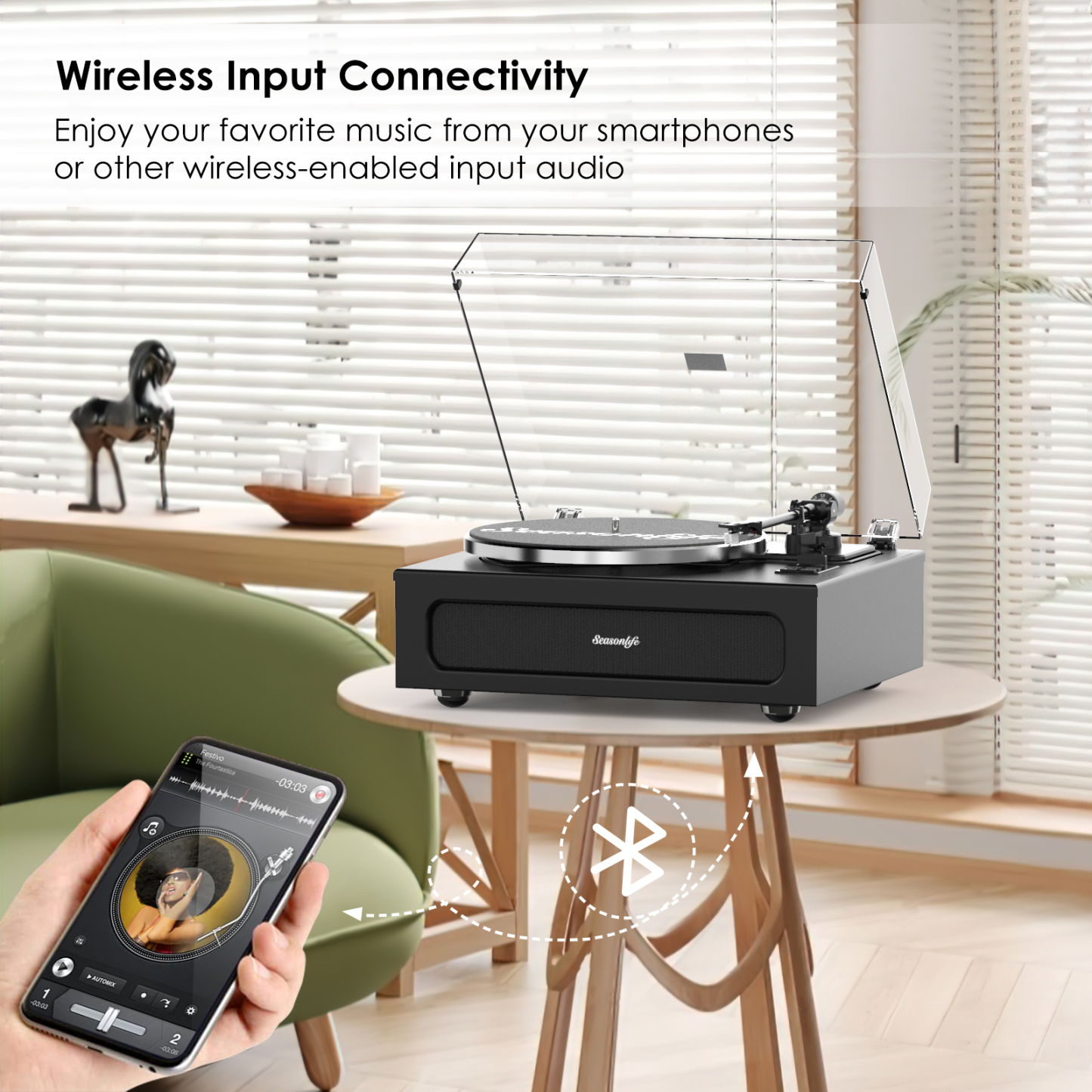 Upgraded All-in-One Record Player with High-Fidelity Sound