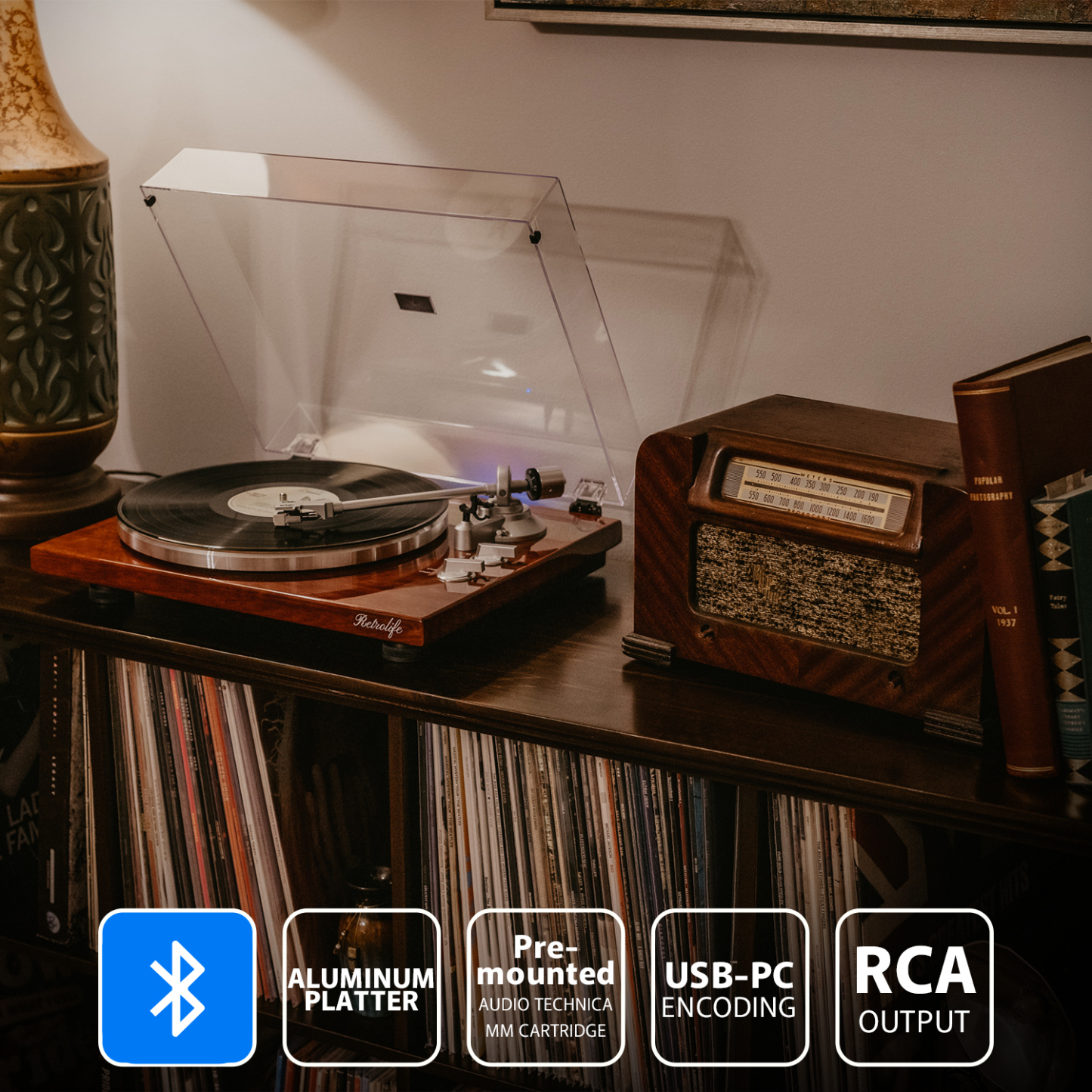 High Fidelity Bluetooth Vinyl Turntable HQKZ-006