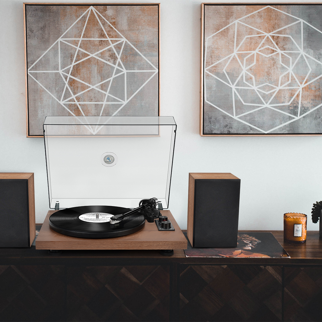 Retrolife Vinyl Portable Turntable Vintage Record Player With Speakers