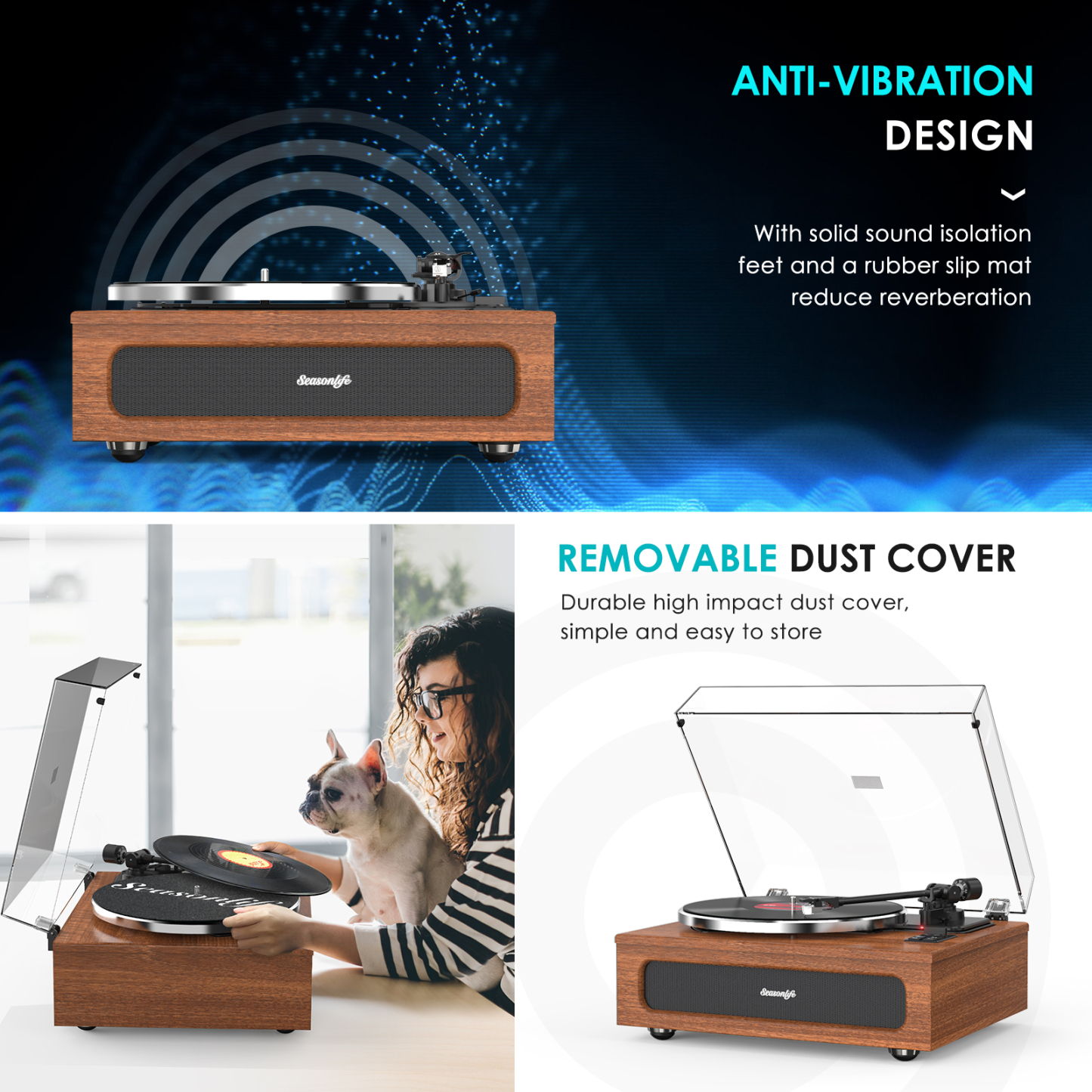 Upgraded All-in-One Record Player with High-Fidelity Sound