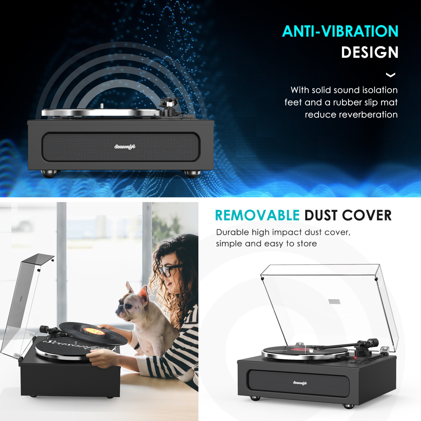 Upgraded All-in-One Record Player with High-Fidelity Sound