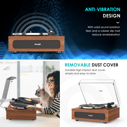 Upgraded All-in-One Record Player with High-Fidelity Sound