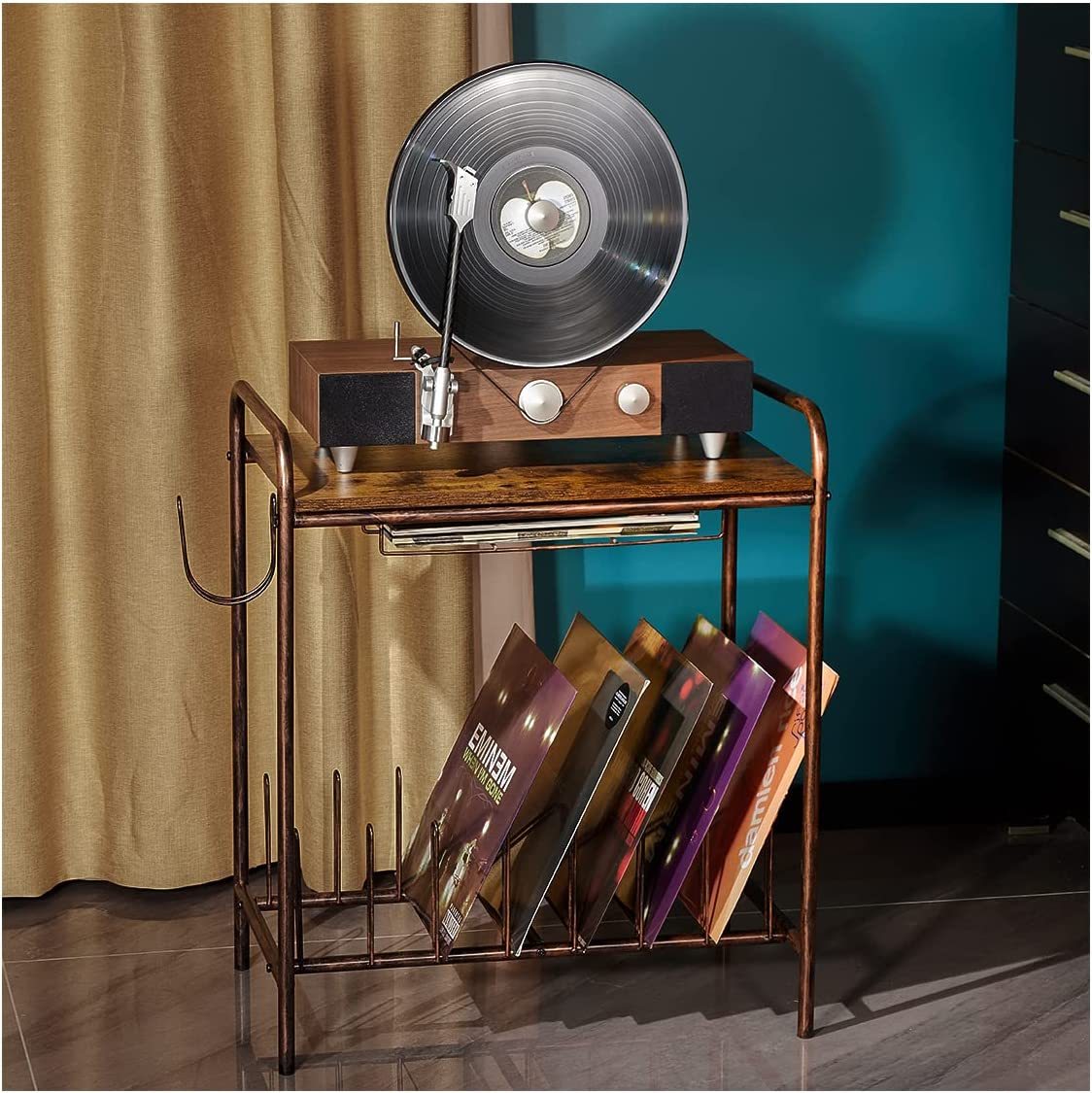 Record Player Stand With Vinyl Storage
