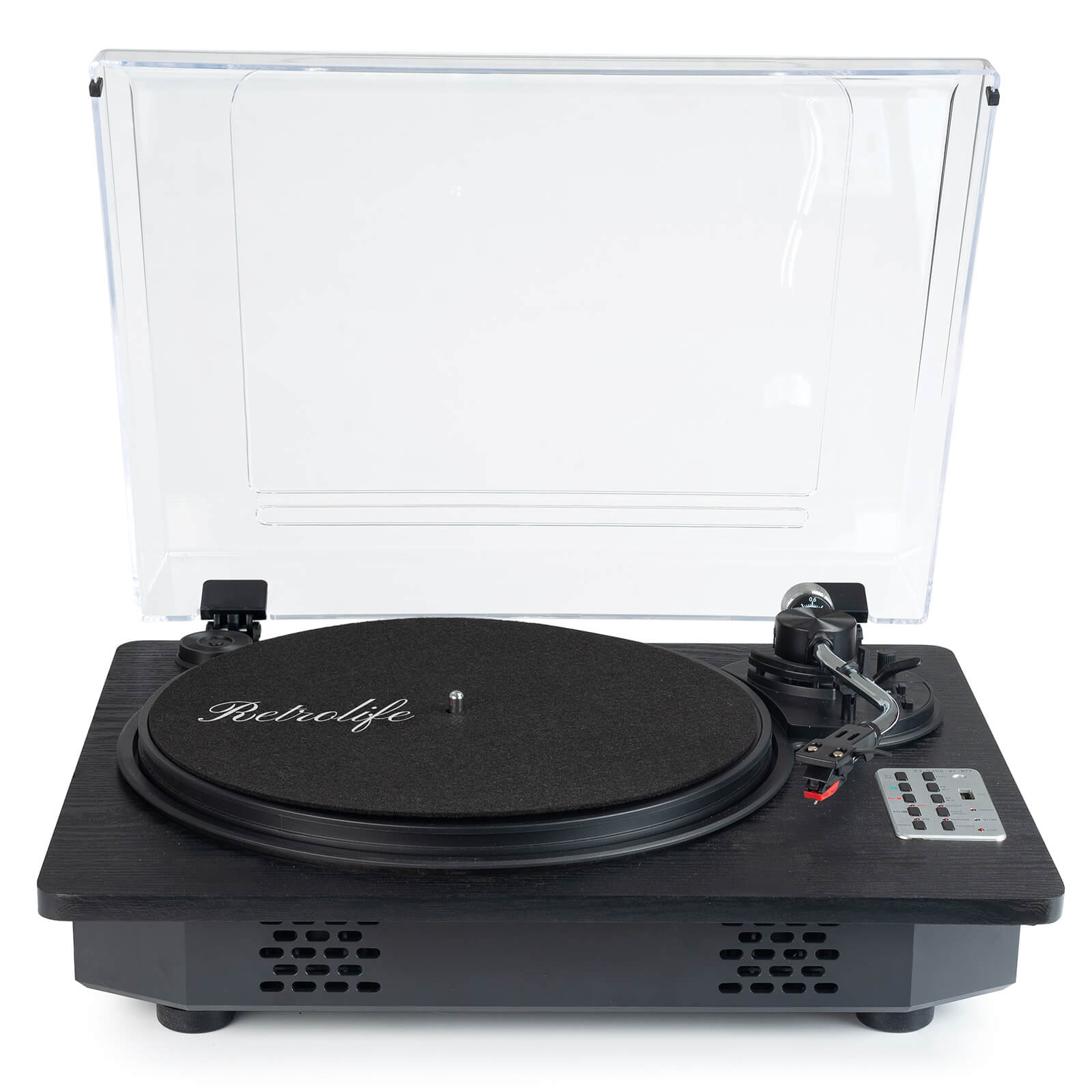 Belt-Driven Wood design Record Player Black with USB function