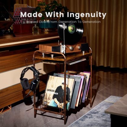 Record Player Stand With Vinyl Storage
