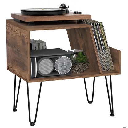 Retrolife Vinyl Record Player Stand Turntable Stand LPs Album Storage Cabinet for Bedroom Living Room Office RMD2 