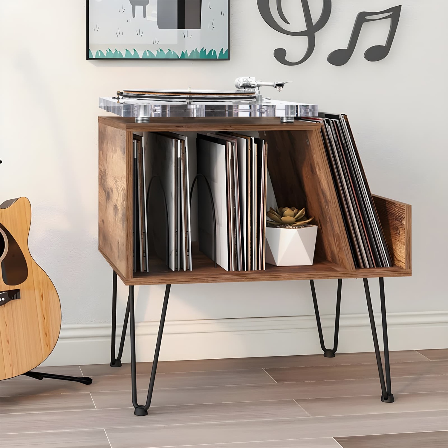 Retrolife Vinyl Record Player Stand Turntable Stand LPs Album Storage Cabinet for Bedroom Living Room Office RMD2 