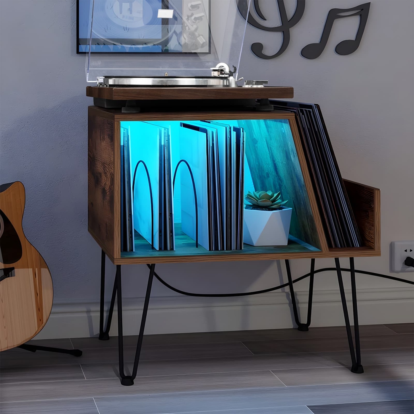 Retrolife Vinyl Record Player Stand Turntable Stand LPs Album Storage Cabinet for Bedroom Living Room Office RMD2 