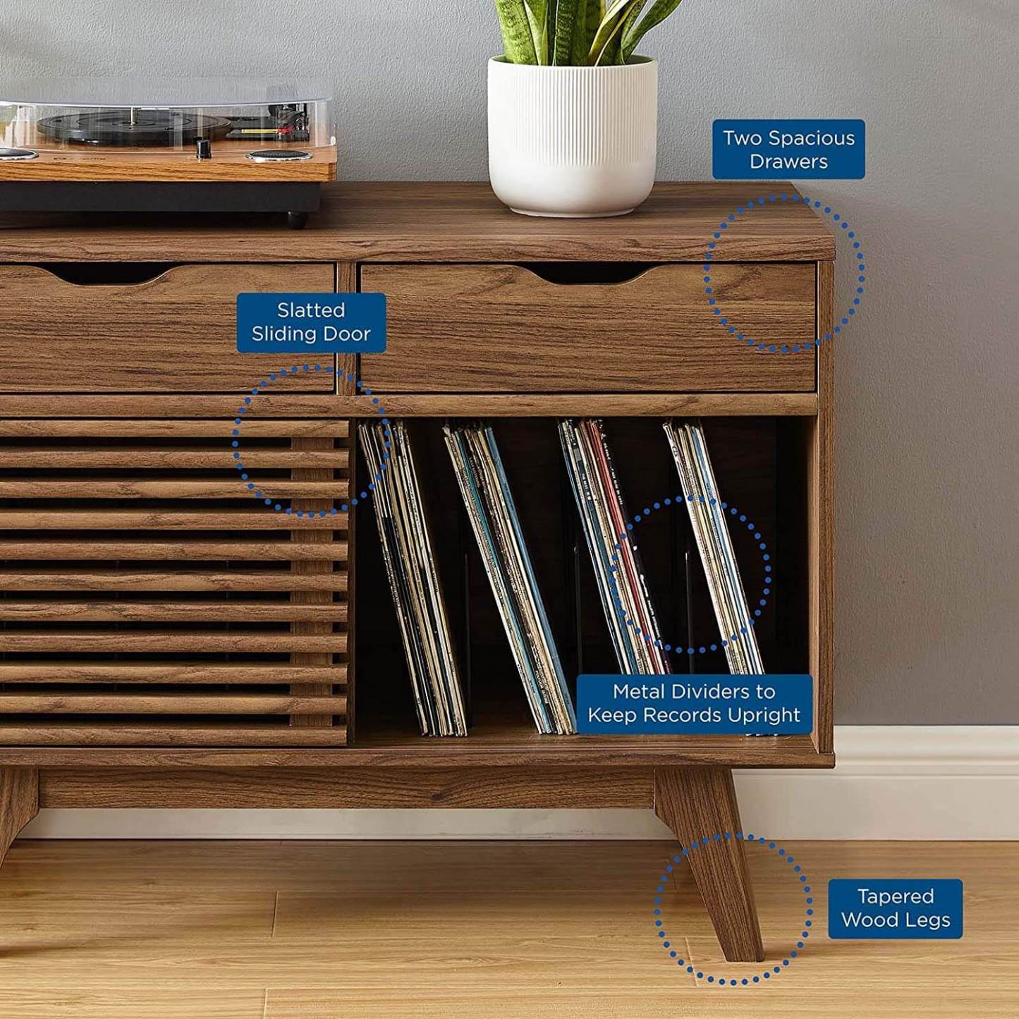turntable stand with record storage