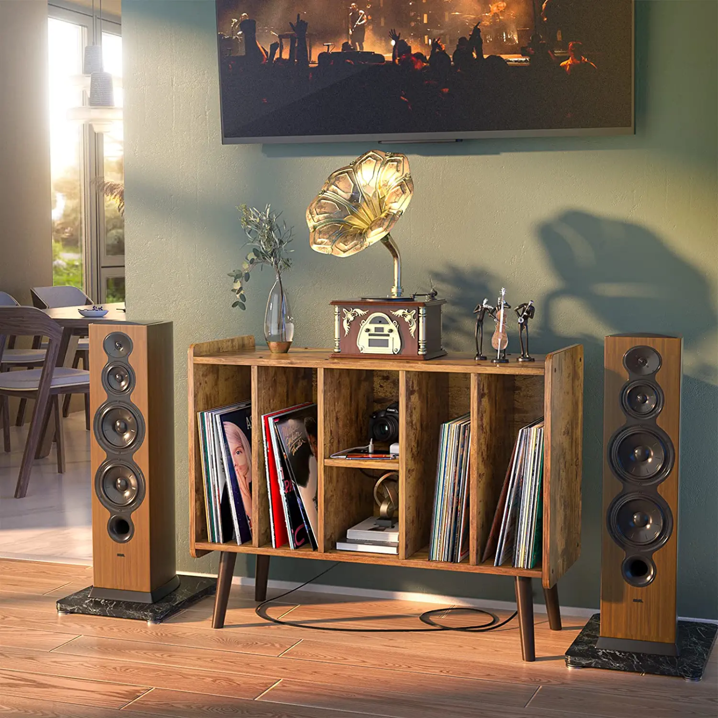 Record Player Stand Display Shelf