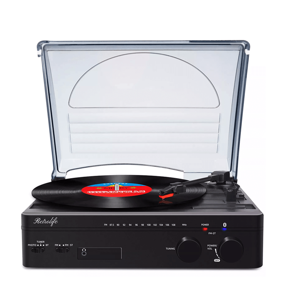 3-in-1 Belt-Driven Record Player with Radio 185BT