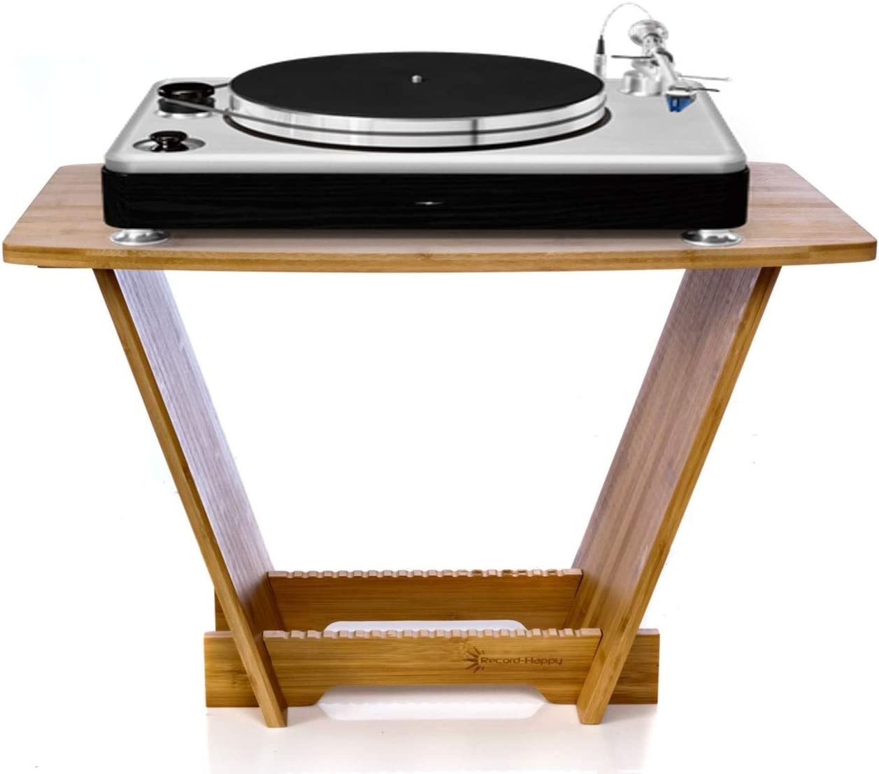 Record Player Stand with Vinyl Organizer
