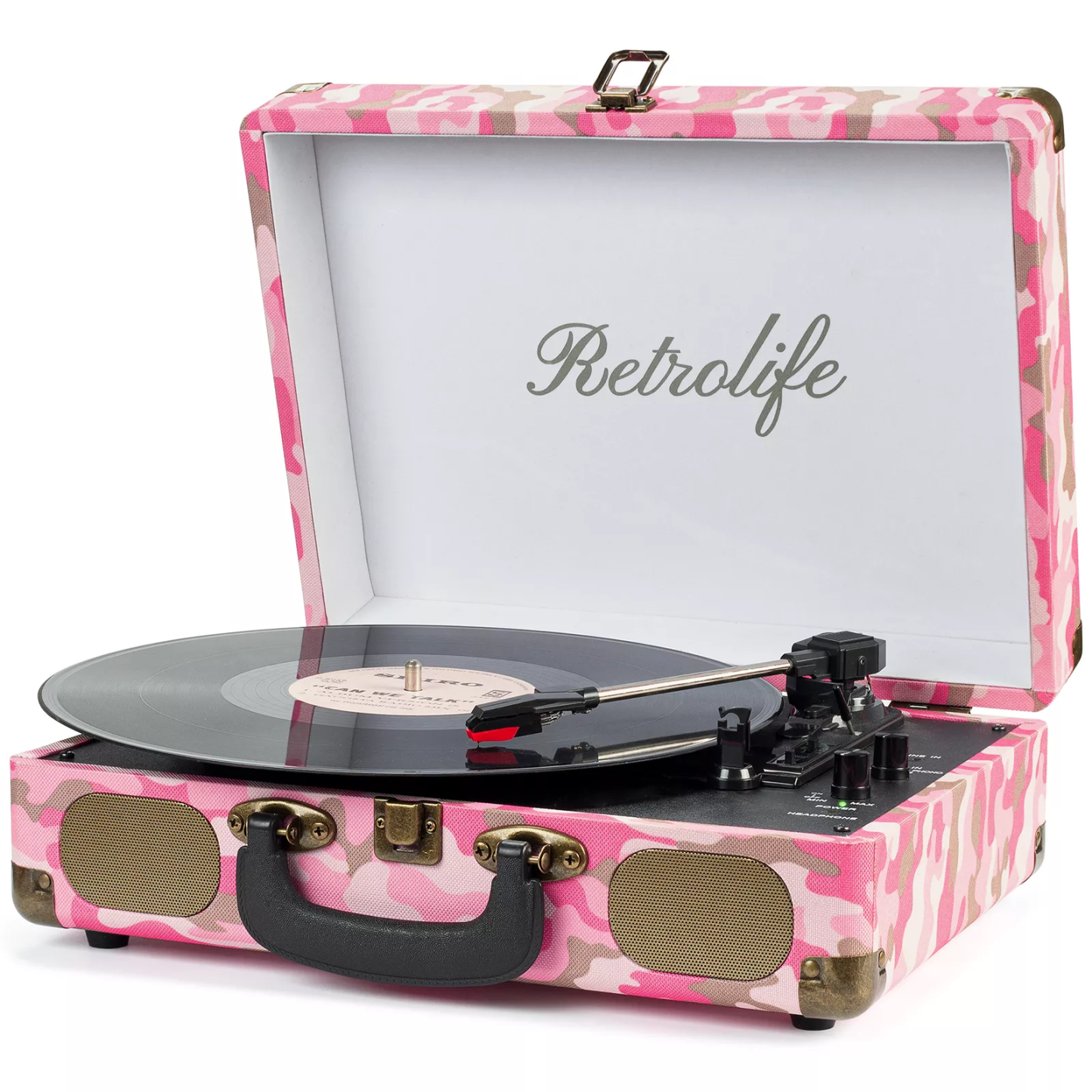 Belt-Driven Vintage Portable Turntable with Bluetooth Wireless R609