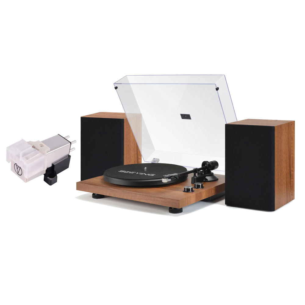 Wireless Turntable Speakers System and Dynamic Magnetic Cartridge Needle Stylus Combo Set