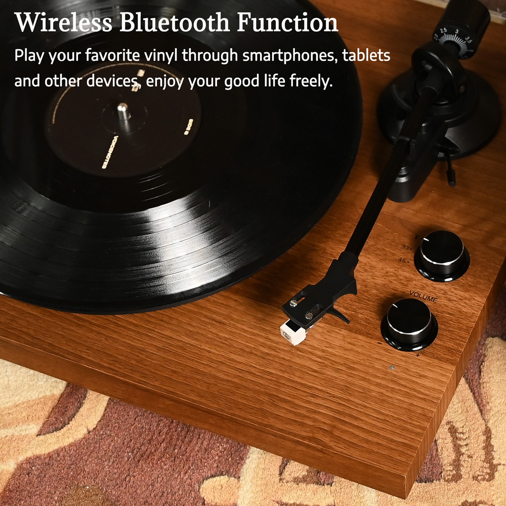 Bluetooth Record Player Stereo System with Magnetic Cartridge SY101