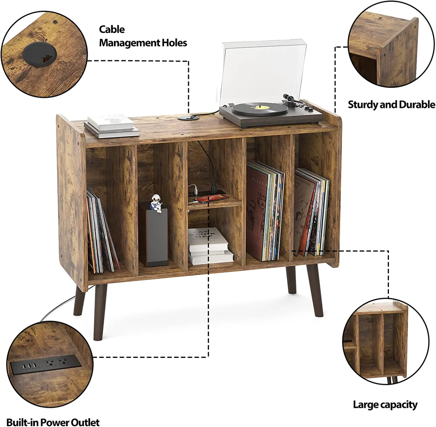 Record Player Stand Display Shelf