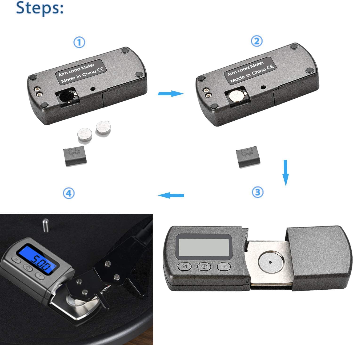 Digital Turntable Stylus Force Scale Gauge 0.01g/5.00g 