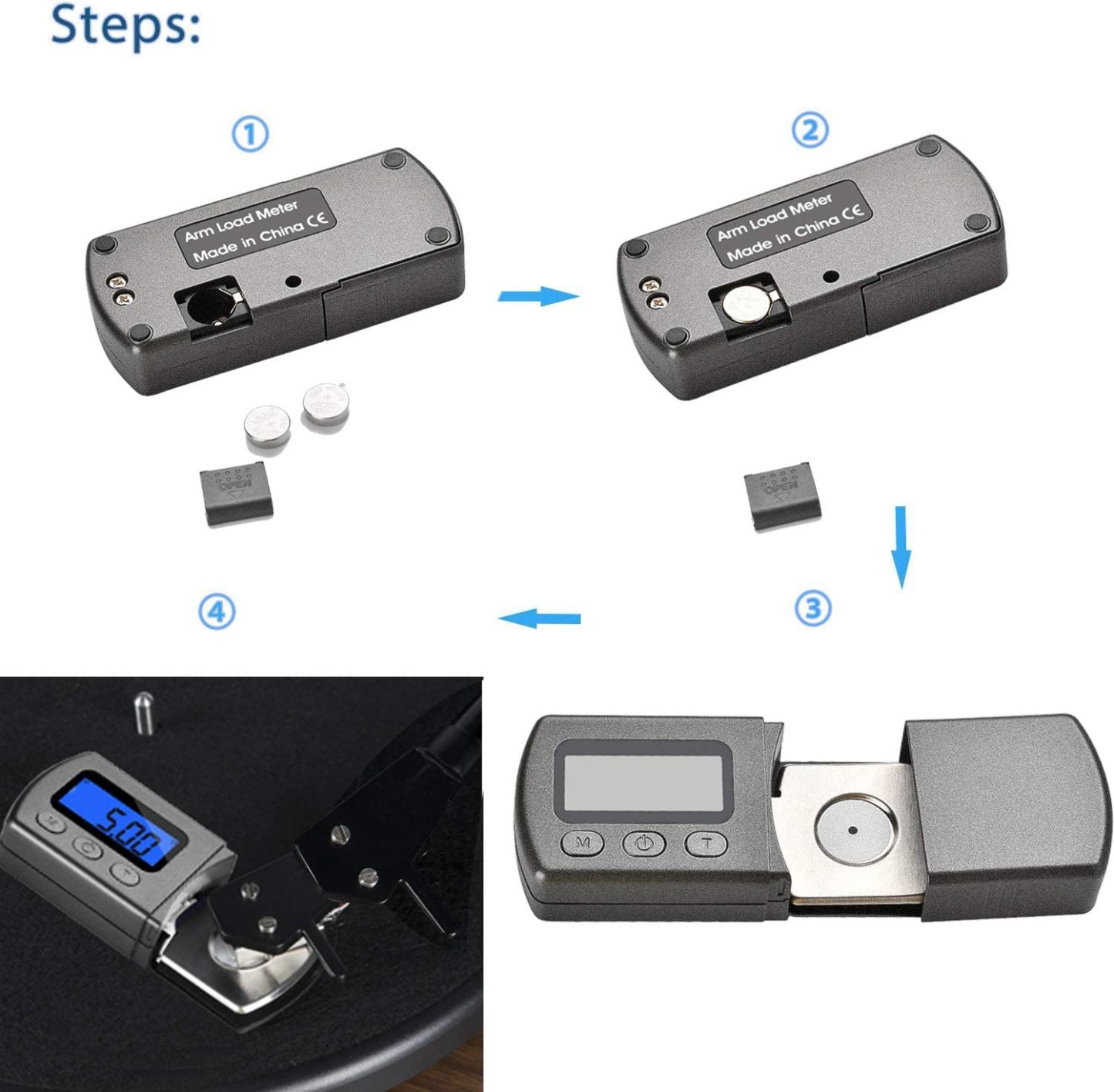 Digital Turntable Stylus Force Scale Gauge 0.01g/5.00g