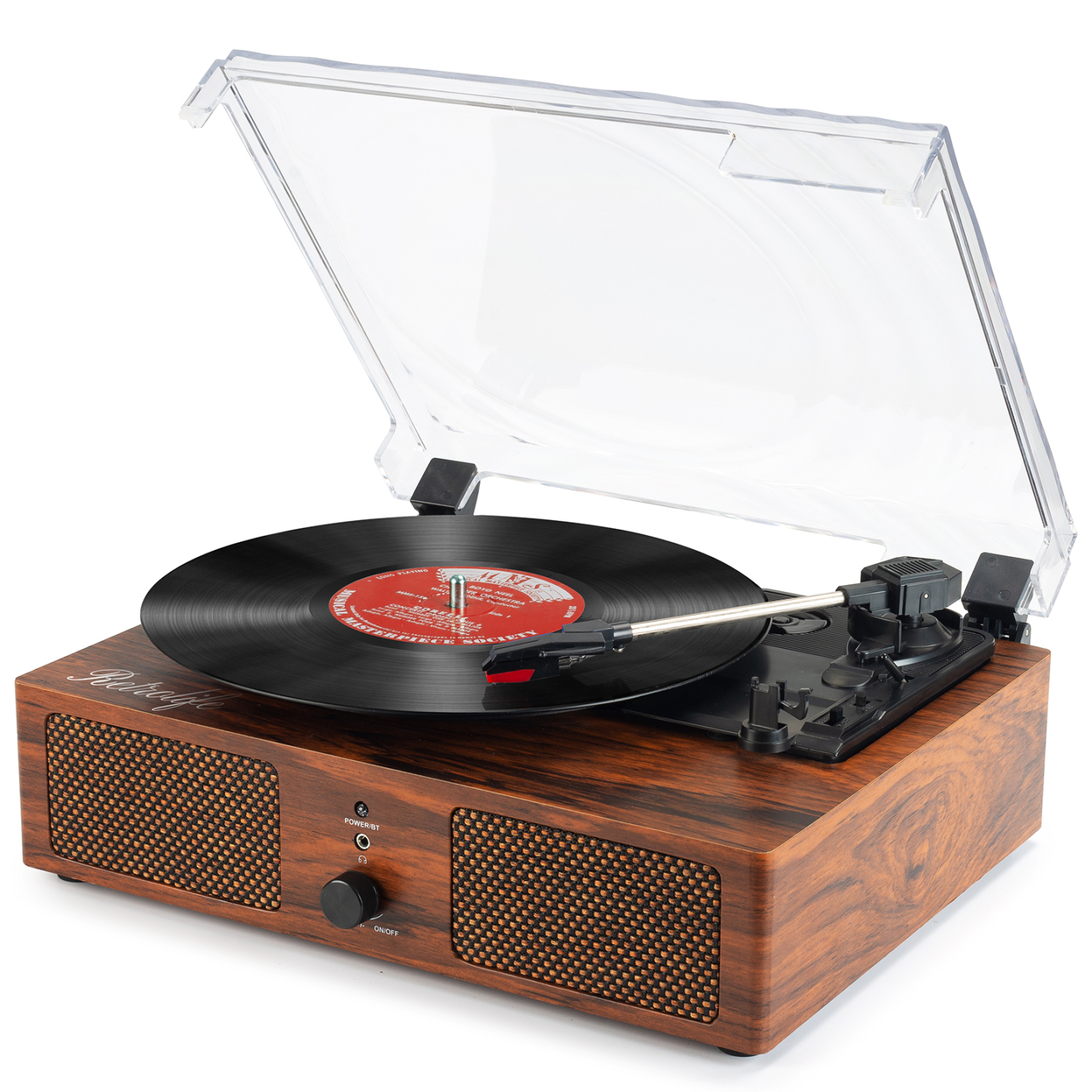 Record Player with radio in Vintage Wood Design