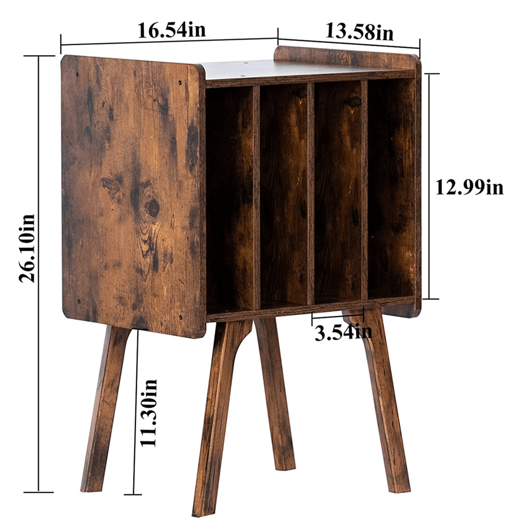 Vinyl Record Storage Table with Cabinet